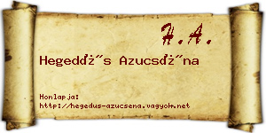 Hegedűs Azucséna névjegykártya